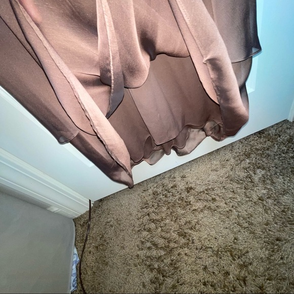 Adrianna Papell Occasions Flutter Sleeve Tiered Chiffon Gown Brown 10 - Picture 6 of 17